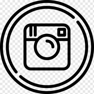 Minimalist Instagram Logo Icon PNG - High-Quality Black Outline Graphic PNG image