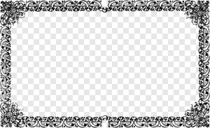 Vintage Floral Decorative Frame PNG with Ornate Scrollwork Design PNG image