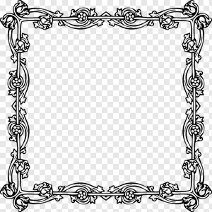 Elegant Vintage Victorian Decorative Border Frame PNG - High-Resolution Transparent Clipart PNG image