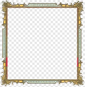 Vintage Victorian Decorative Frame PNG with Ornate Gold and Blue Detailing PNG image