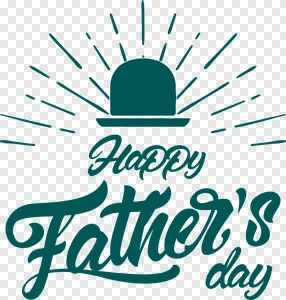 Happy Father's Day Typography with Vintage Bowler Hat PNG Image PNG image
