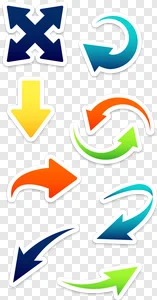 Colorful Arrow Icons PNG Set - Multicolored Directional Arrows Collection PNG image