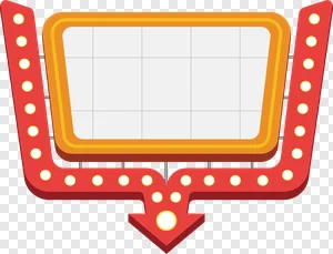 Vintage Retro Marquee Sign PNG with Decorative Lights - Free Transparent Image PNG image