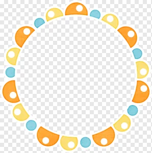 Colorful Semicircle and Dot Circle Frame PNG - Decorative Border for Design Projects PNG image
