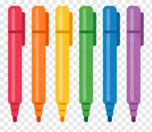 Rainbow Colored Markers Set PNG - Hand-Drawn Felt Tip Pen Clipart PNG image
